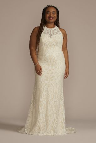 Picture of As Is Halter Neck Button Back Lace Wedding Dress