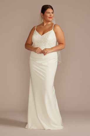 Picture of Beaded Crepe Spaghetti Strap Wedding Dress