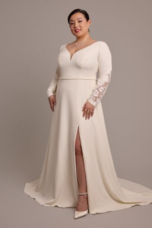 Picture of Crepe Long-Sleeve A-Line Wedding Dress