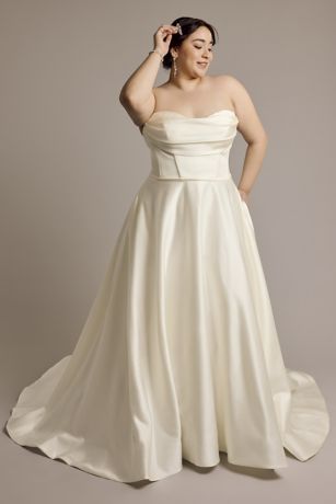 Picture of Satin Strapless Ball Gown Wedding Dress