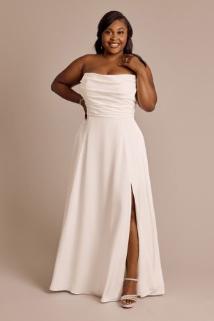 Picture of Matte Satin Sculpted Bodice A-Line Wedding D