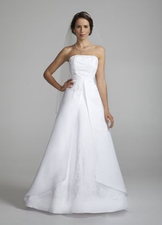 white strapless a line dress