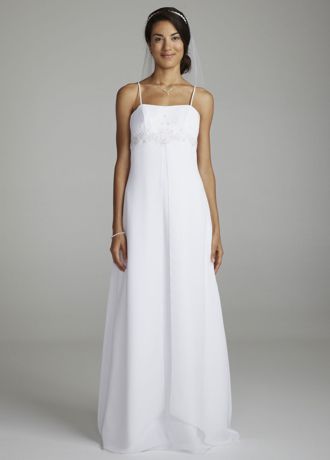 white spaghetti strap gown