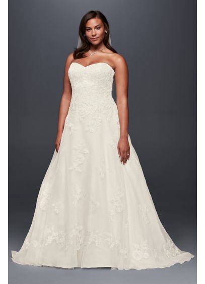 As-Is Beaded Organza A-Line Plus Size Wedding Dres | David's Bridal