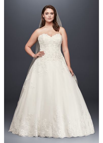 As Is Plus Size Wedding Dress with Beaded Details | David's Bridal