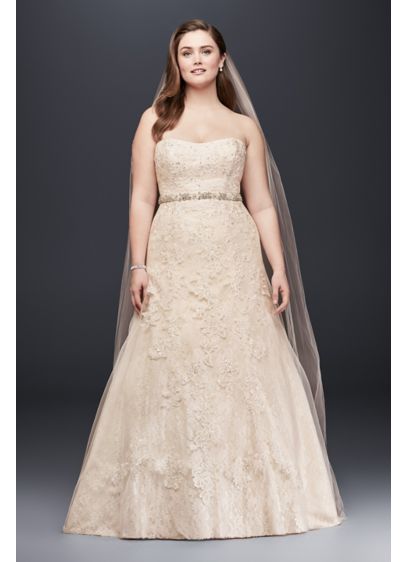 As-Is Lace A-Line Beaded Plus Size Wedding Dress | David's Bridal