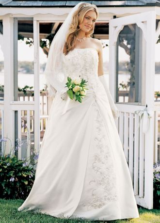 champagne wedding dress with white lace overlay