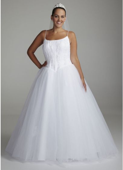 Spaghetti Strap Tulle Ball Gown with Corset David s Bridal Spaghetti Strap Tulle Ball Gown with Corset David s Bridal