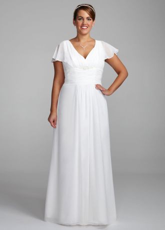 As-Is Flutter Sleeve Plus Size Wedding Dress | David's Bridal