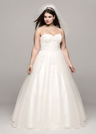 Soft Tulle Lace Corset Plus Size Wedding Dress David S Bridal
