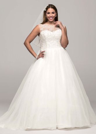 david's bridal illusion neckline