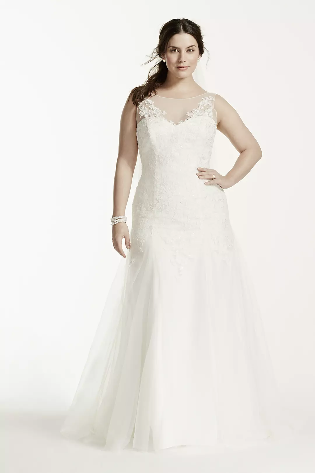 As-Is Plus Size Wedding Dress with Deep V Back  Image