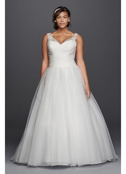 As-Is Plus Size Wedding Dress with Illusion Straps | David's Bridal