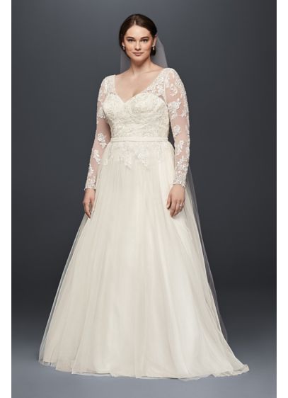 As-Is Plus Size Long Sleeve Wedding Dress | David's Bridal