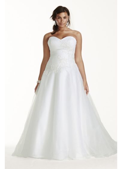 As Is Plus Size Tulle Wedding Dress Lace Applique David As Is Plus Size Tulle Wedding Dress Lace Applique David