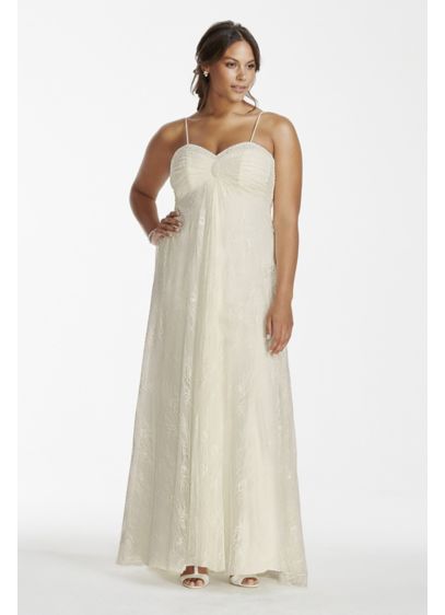 As Is Spaghetti Strap Lace Plus Size Wedding Dress David S Bridal