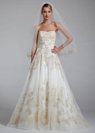 david's bridal gold wedding dress