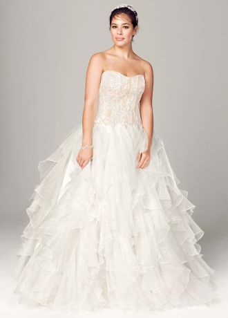 ball gown with ruffled skirt