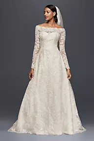 As-Is Off-The-Shoulder Lace A-Line Wedding Dress