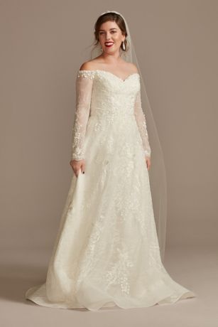 Picture of As Is Applique Lace Off the Shoulder Wedding Dress