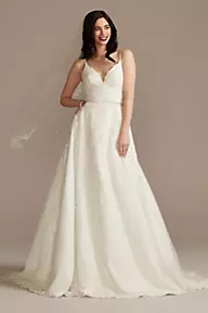  As Is Lace Applique Spaghetti Strap Wedding Dress