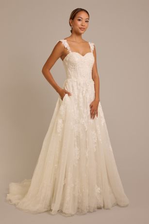 Picture of As Is Off-the-Shoulder Lace-Up Back Wedding Dress