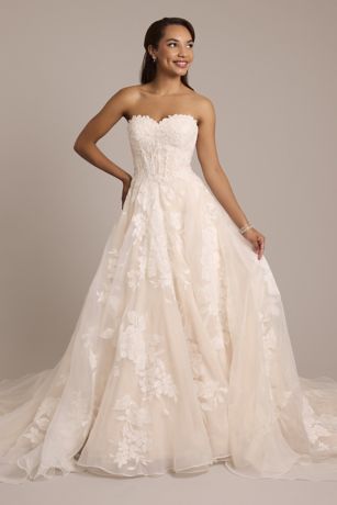 Picture of As Is Strapless 3D Floral Organza Wedding Dress