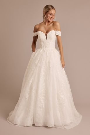 Picture of Off-the-Shoulder Tulle Ball Gown Wedding Dress