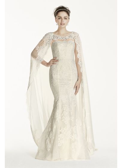 As-Is Oleg Cassini Boatneck Wedding Dress | David's Bridal