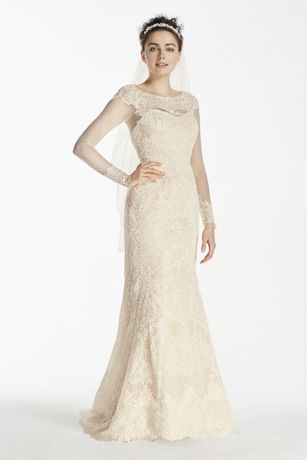 oleg cassini sheath wedding dress