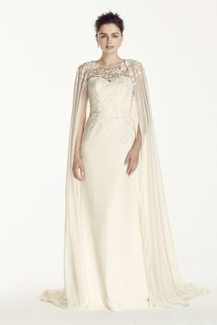 david's bridal scalloped crepe