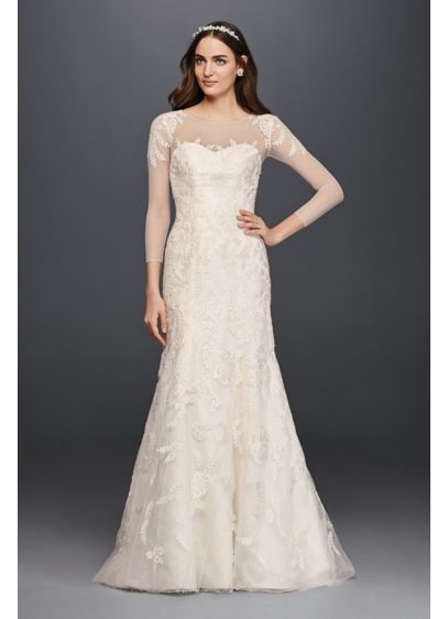 As-Is Lace Wedding Dress with 3/4 Sleeves | David's Bridal
