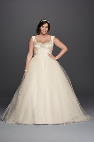 Jewel Off the Shoulder 3/4 Sleeve Wedding Dress | David's Bridal