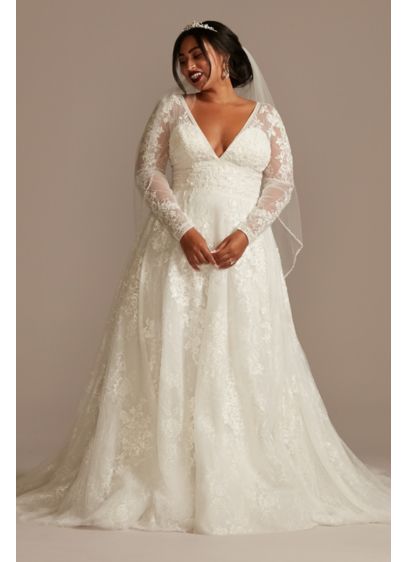 As Is Long Sleeve Open Back Plus Wedding - Fit for royalty, this elegant tulle ball gown