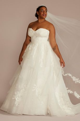 Picture of As Is Tiered Floral Ball Gown Wedding Dress
