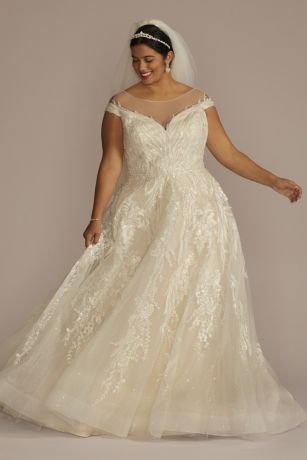 Picture of As Is Cap Sleeve Beaded Ball Gown Wedding Dress