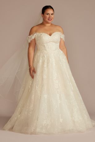 Picture of As Is Off-the-Shoulder Lace-Up Back Wedding Dress