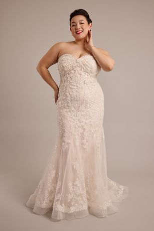 Picture of Tulle and Beaded Lace Mermaid Wedding Dress