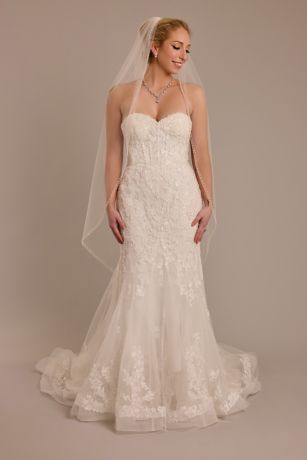 Picture of Tulle and Beaded Lace Mermaid Wedding Dress