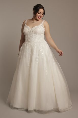 Picture of Lace Applique Tank Ball Gown Wedding Dress