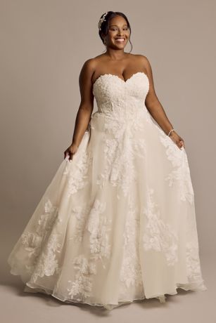 Picture of Strapless 3D Floral Organza Wedding Dress