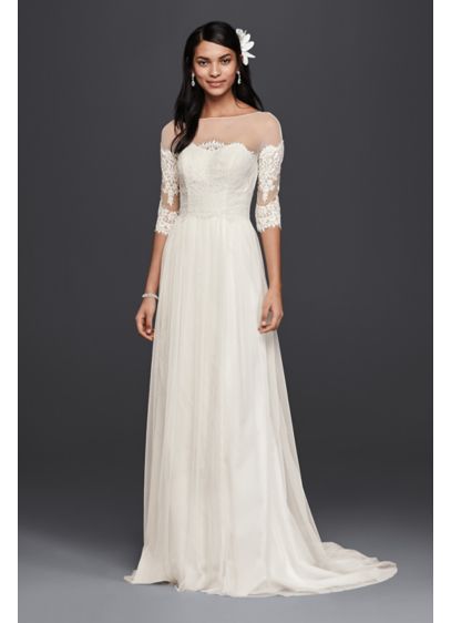 As Is Wedding Dress  with Lace Sleeves  David s  Bridal 