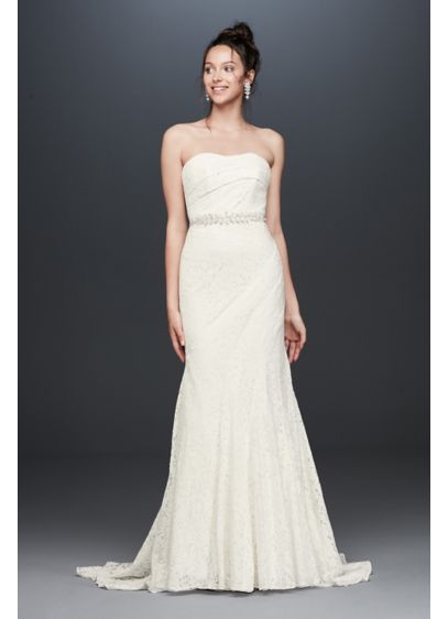 As Is Strapless Floral Crochet Lace Wedding Dress | David's Bridal