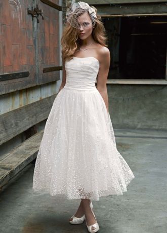 david's bridal tea length dress