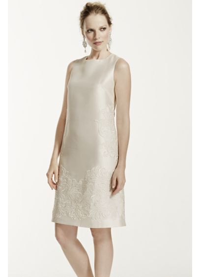 As-Is Short Mikado Dress with Sequined Lace | David's Bridal