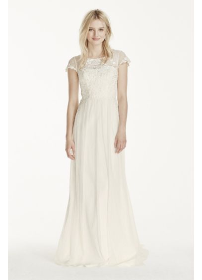 As-Is Cap Sleeve Tulle Sheath Wedding Dress | David's Bridal