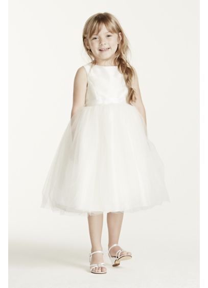 As-Is Tulle Ribbon Waisted Flower Girl Dress David's Bridal As-Is Tulle Ribbon Waisted Flower Girl Dress David's Bridal