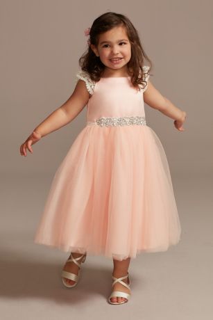 Picture of As Is Crochet Cap Sleeve Ruffle Flower Girl Dress
