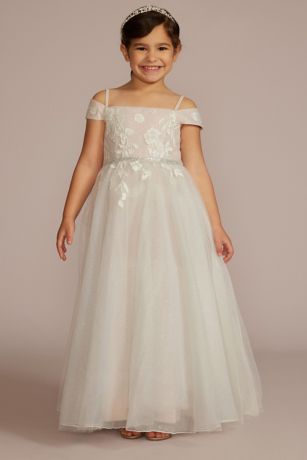 Picture of As Is Sparkle Flower Girl Dress with Applique