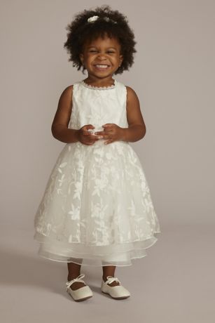Picture of As is Embroidered Tiered Organza Flower Girl Dress